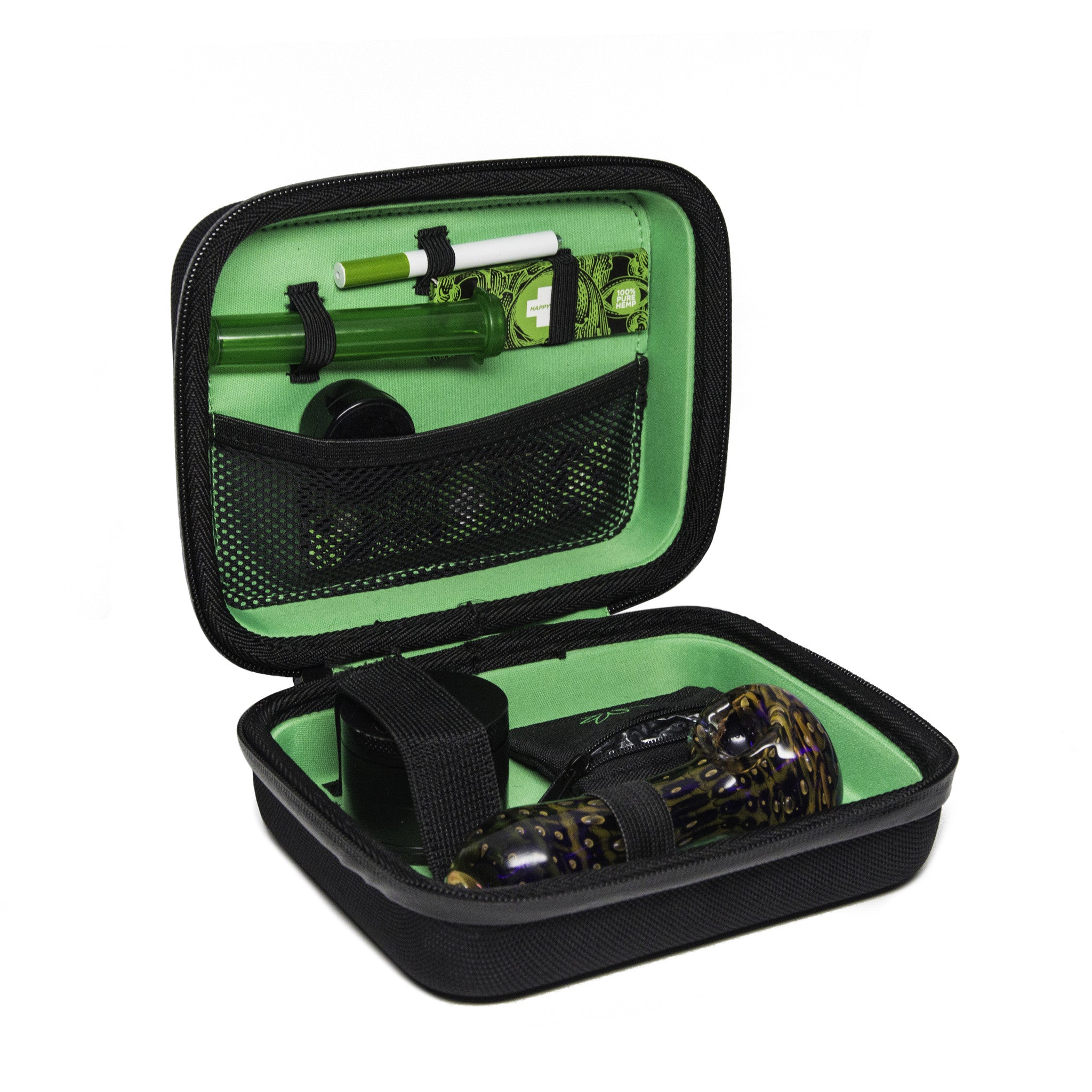 The Happy Kit Smoke Accessory Carry Case – Myxed Up Creations, Glass Pipes, Vaporizers, E-Cigs, Detox